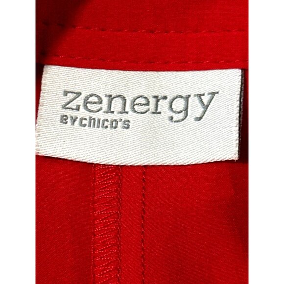 Chicos Zenergy Red Luxury Soft Stretch Capris Zipper Cargo Pockets Size 0 - Picture 3 of 11